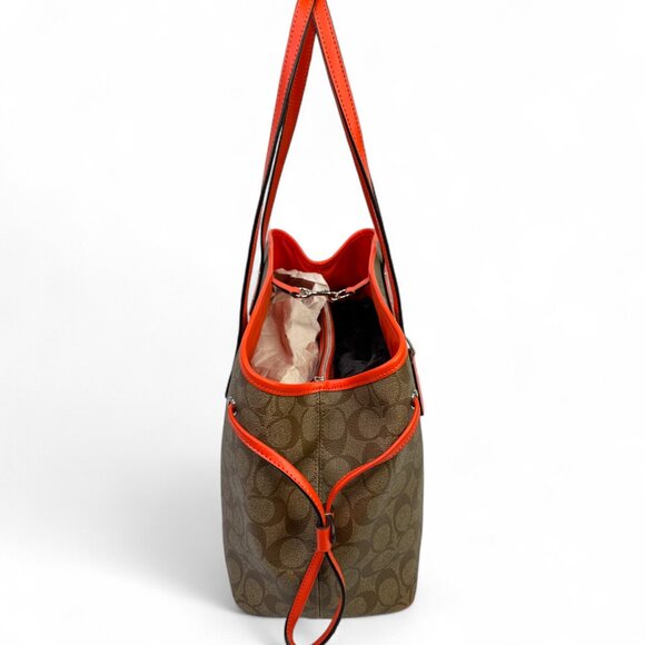 Coach Signature Coated Canvas Drawstring Carryall Bag - Picture 4 of 16